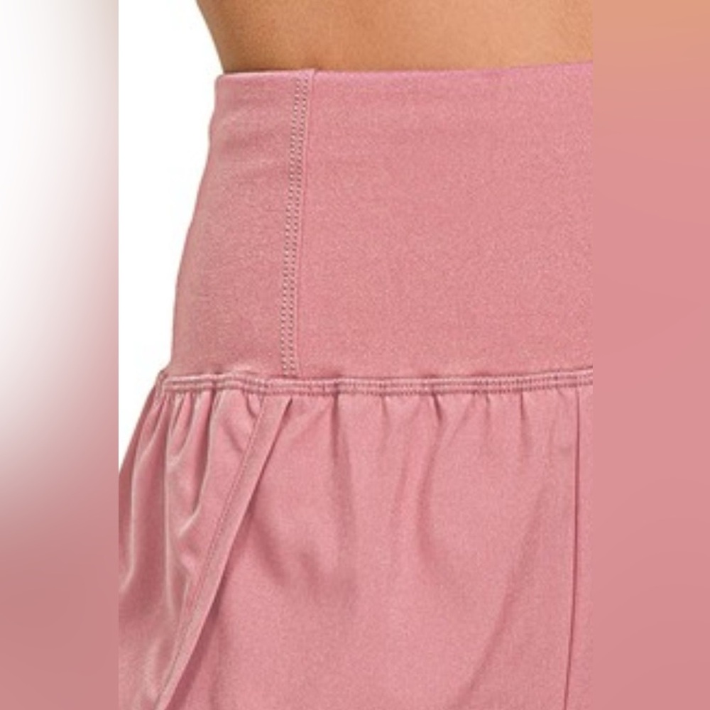 Zenana High Waisted Zippered Back Pocket Running Shorts - Picture 3 of 3